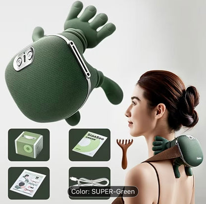 🌿 4D Bionic Heated Neck & Shoulder Massager – Deep Kneading Shiatsu Massage Pillow with Heat Therapy & Ergonomic Palm Design