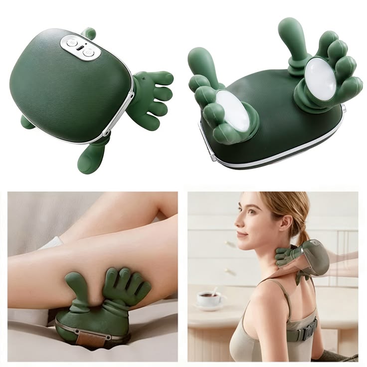 🌿 4D Bionic Heated Neck & Shoulder Massager – Deep Kneading Shiatsu Massage Pillow with Heat Therapy & Ergonomic Palm Design