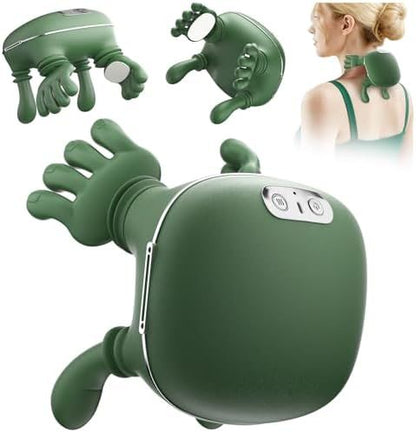 🌿 4D Bionic Heated Neck & Shoulder Massager – Deep Kneading Shiatsu Massage Pillow with Heat Therapy & Ergonomic Palm Design